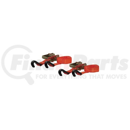 83026 by CURT MANUFACTURING, LLC. - RATCHET TIE-DOWN, 1" STRAP, 16' LONG, ORANGE, COATED S-HOOK, 2 PACK