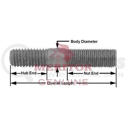 SC10241 by MERITOR - Meritor Genuine Axle Hardware - Stud