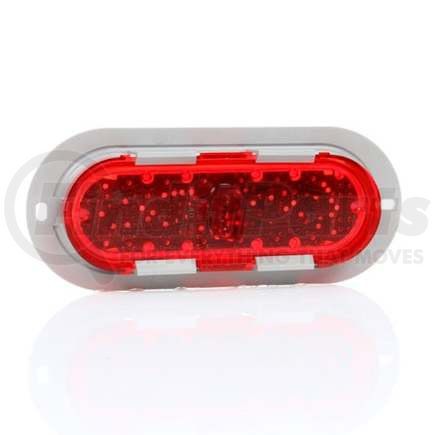 60252R3 by TRUCK-LITE - 60 Series, LED, Red, Oval, 26 Diode, Stop/Turn/Tail, Gray Flange Mount, Fit 'N Forget S.S., 12V, Bulk