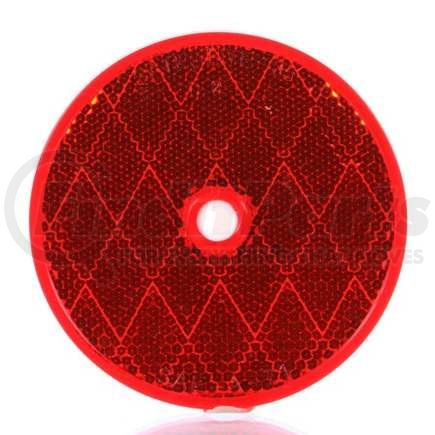 TL98006R by TRUCK-LITE - 3" Round, Red, Reflector, 1 Screw with Nail/Rivet