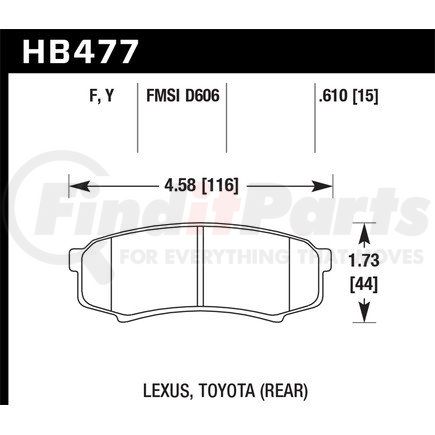 HB477F610 by HAWK FRICTION - BRAKE PADS