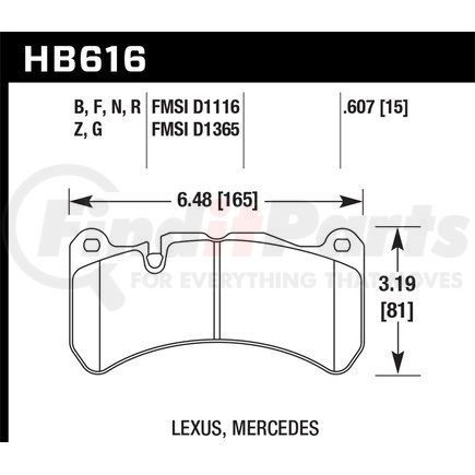 HB616N607 by HAWK FRICTION - EVO X (REAR)