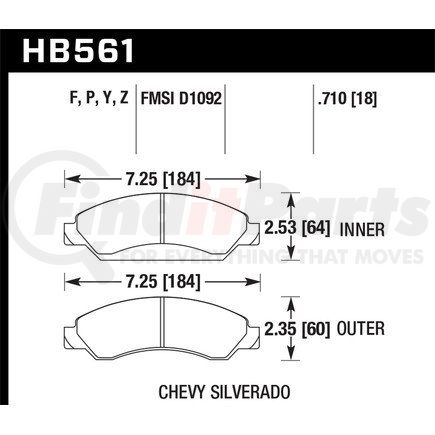 HB561P710 by HAWK FRICTION - BRAKE PADS SUPERDUTY