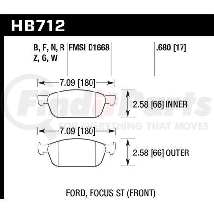 HB712Z680 by HAWK FRICTION - BRAKE PADS