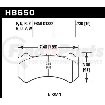 HB650F730 by HAWK FRICTION - PERF STREET PADS HPS