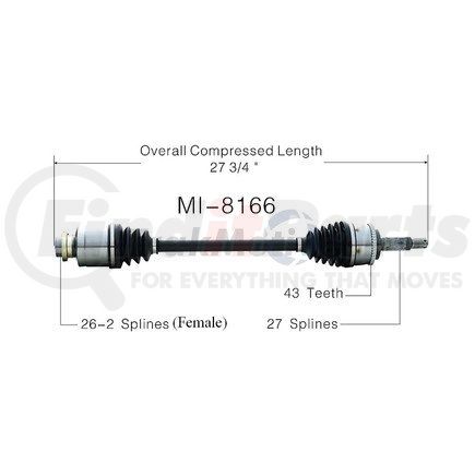 MI-8166 by SURTRAK AXLE - SURTRAK AXLE MI-8166 Axle