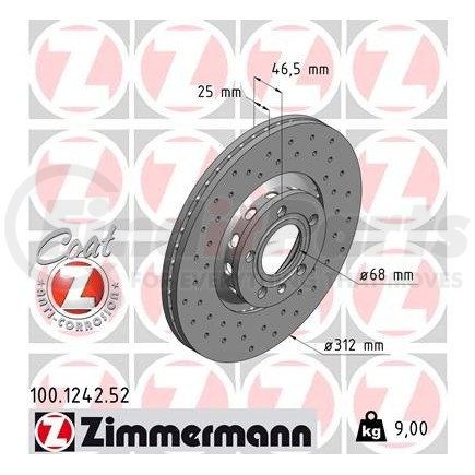 100124252 by ZIMMERMANN - Disc Brake Rotor