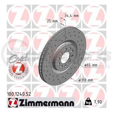 100124052 by ZIMMERMANN - Disc Brake Rotor