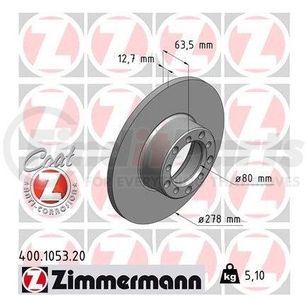 400 1053 20 by ZIMMERMANN - Disc Brake Rotor for MERCEDES BENZ