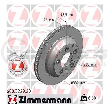 600322920 by ZIMMERMANN - Disc Brake Rotor