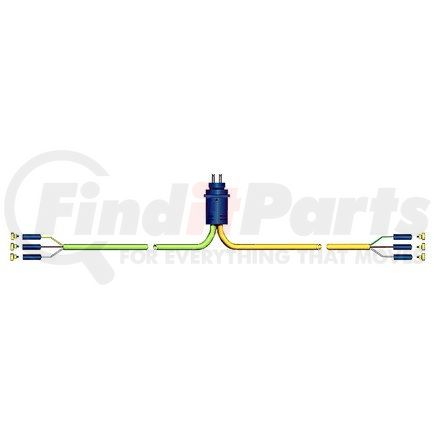 36-9201-2484 by PHILLIPS INDUSTRIES - Trailer Harness - Mid Turn, LED/Male Pin, Offset Mount, 24" Roadside, 84" Curbside