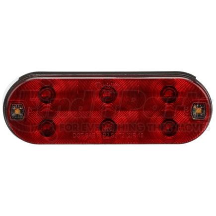 60610R by TRUCK-LITE - 60 Series, LED, Red/Clear, Oval, 8 Diode, Stop/Turn/Tail & Backup, Grommet Mount, Hardwired, Heated