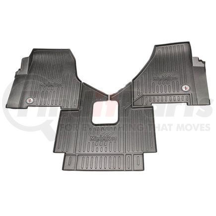 103738 by MINIMIZER - Floor Mats - Black, 3 Piece, Manual Transmission, Front, Center Row, For Freightliner