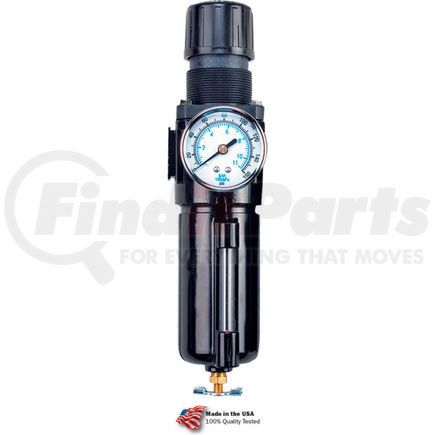 B754GW by ARROW PNEUMATIC - Arrow Integral Filter/Regulator With Gauge B754GW, Zinc Bowl, 1/2" NPT, 250 PSI