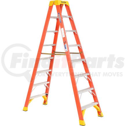 T6208 by WERNER - Werner 8' Dual Access Fiberglass Step Ladder 300 lb. Cap - T6208