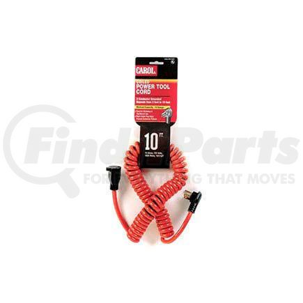 06014.60.04 by GENERAL CABLE - Carol 10' Coiled Power Tool Ext./Power Cord, 16awg 13a/125v-Orange 