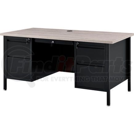 D27G by GLOBAL INDUSTRIAL - Interion&#174; Steel Teachers Desk 60x30 - Gray Top with Black Frame