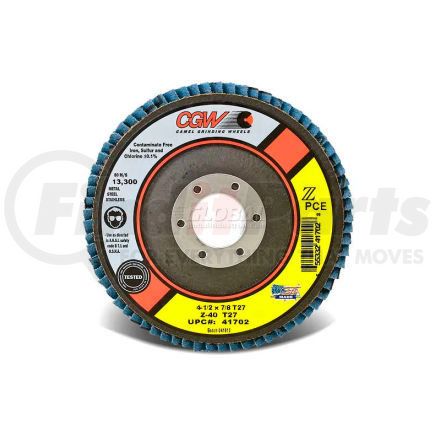 41704 by CGW ABRASIVE - CGW Abrasives 41704 Abrasive Flap Disc 4-1/2" x 7/8" 60 Grit Zirconia