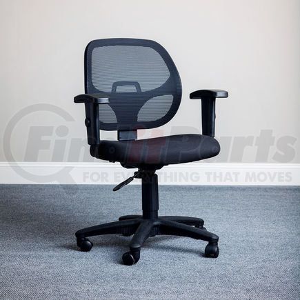 A2813TM1+22A4 by GLOBAL INDUSTRIAL - Interion&#174; Office Chair With Mid Back & Adjustable Arms, Black, Black