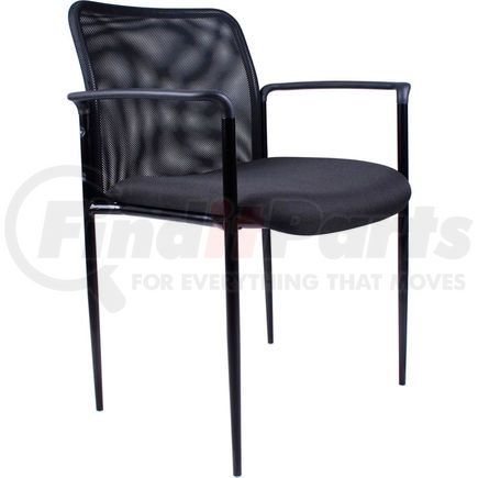 B6909-BK by BOSS - Boss Reception Guest Chair with Arms - Mesh- Black