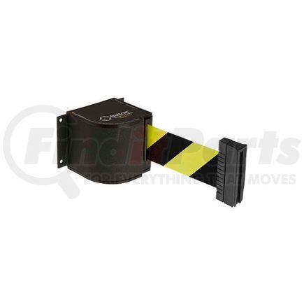 50-3015WB/18/SF by LAVI - Lavi Industries Wall Mount Retractable Belt Barrier, Black Wrinkle Case W/18' Black/Yellow Belt