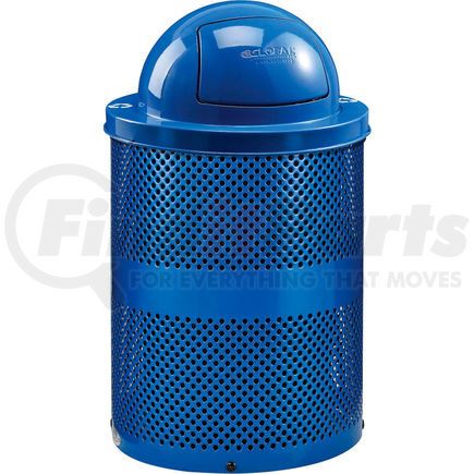 261963BL by GLOBAL INDUSTRIAL - Global Industrial&#153; Perforated Recycling Can w/Dome Lid, 32 Gallon, Blue 