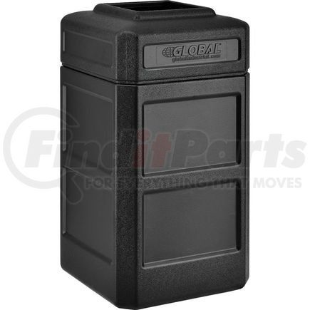 42GSWR by GLOBAL INDUSTRIAL - Global Industrial&#153; Square Plastic Waste Receptacle With Flat Lid, 42 Gallon, Black