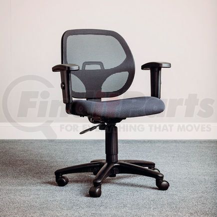 A2813TMI+22A4-GY by GLOBAL INDUSTRIAL - Interion&#174; Mesh Office Chair With Mid Back & Adjustable Arms, Fabric, Gray