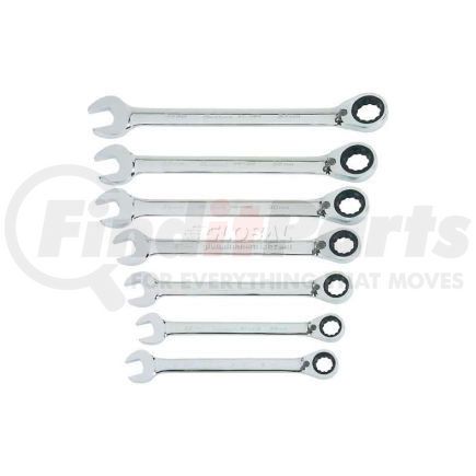 BW-1451 by BLACKHAWK - Blackhawk BW-1451 7 Piece Metric Rev. Ratcheting Combo Wrench Set, 12 Point
