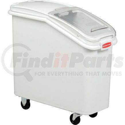 FG360088WHT by RUBBERMAID - Rubbermaid&#174; 3600-88 2.8 Cu. Ft Plastic Bin Truck with Clear Lid & Scoop