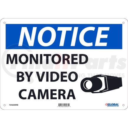 GLON297RB by NATIONAL MARKER COMPANY - Global Industrial&#8482; Notice Monitored By Video Camera, 10"X14", Rigid Plastic