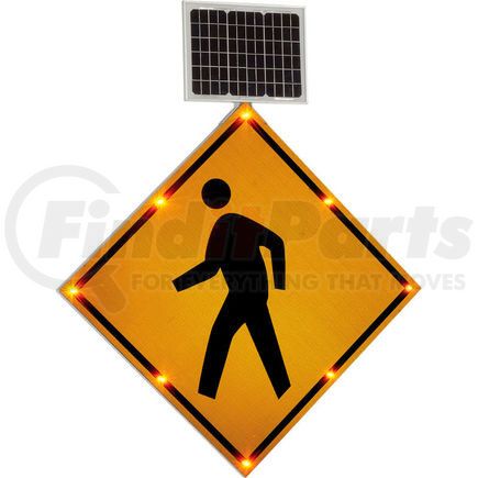 NK-Pedestrian by GLOBAL INDUSTRIAL - Global Industrial&#8482; 30" Solar Powered Flashing LED Pedestrian Crossing Sign,  Diamond