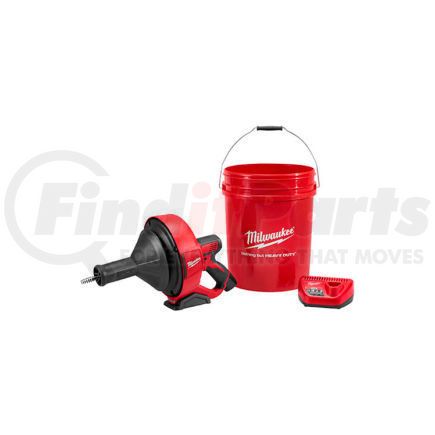 2571-21 by MILWAUKEE - Milwaukee&#174; 2571-21 M12&#8482; Drain Snake Cleaning Machine Kit W/5/16"x25' Cable & 5 Gal Bucket