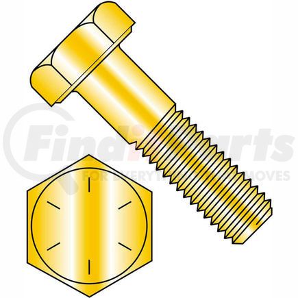 455082 by BRIGHTON-BEST - Hex Cap Screw - 5/16-18 x 1-1/2" - Steel - Zinc Yellow - Gr 8 - PT - UNC - Pkg of 100 - BBI 455082