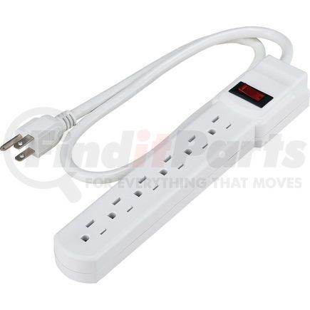 FL-25-6-14AWG-2FT by GLOBAL INDUSTRIAL - Global Industrial&#153; Power Strip, 6 Outlets, 15A, 12"L, 2-1/2' Cord