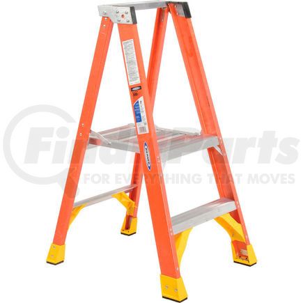 P6202 by WERNER - Werner 2' Fiberglass Platform Step Ladder 300 lb. Cap - P6202