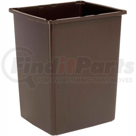 FG256B00BRN by RUBBERMAID - Rubbermaid&#174; Plastic Square Trash Can With Raised Tabs, 56 Gallon, Brown