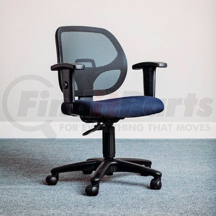 A2813TMI+22A4-BL by GLOBAL INDUSTRIAL - Interion&#174; Mesh Office Chair With Mid Back & Adjustable Arms, Fabric, Blue