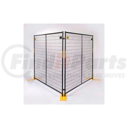 RF10005B-08 by JEWETT CAMERON COMPANIES - Perimeter Patrol&#153; Welded Wire Black Powder Coat Fence - 7'6"Wx6'H 8 Panel Kit