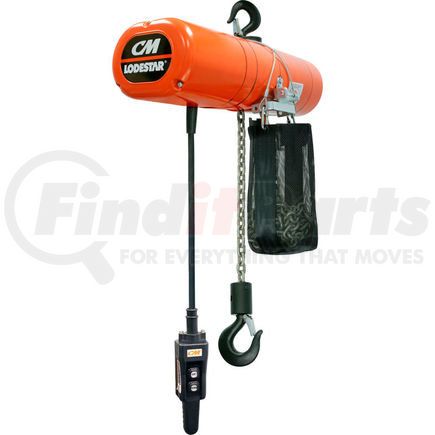 4223NH by COLUMBUS MCKINNON - CM Lodestar 1 Ton, Electric Chain Hoist W/ Chain Container, 20' Lift, 16 FPM, 115V