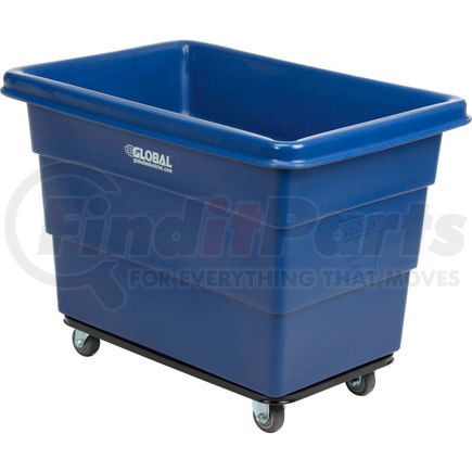 BLK08RS by GLOBAL INDUSTRIAL - Global Industrial&#8482; Plastic Bulk Box Truck, 8 Bushel, Steel Chassis Base, Blue