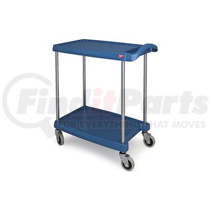 MY1627-24BU by METRO - Metro myCart&#153; Utility Cart With Chrome Posts, 2 Shelf, 31-1/2"Lx18-5/16"W, Blue