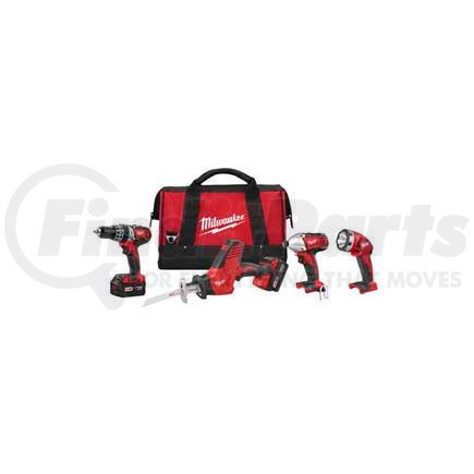 2695-24 by MILWAUKEE - Milwaukee 2695-24 M18 Cordless Li-Ion 4-Tool Combo Kit