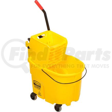 FG758088YEL by RUBBERMAID - Rubbermaid WaveBrake&#174; 2.0 Mop Bucket & Wringer Combo w/Side Press, 26-35 Qt. 7580-88