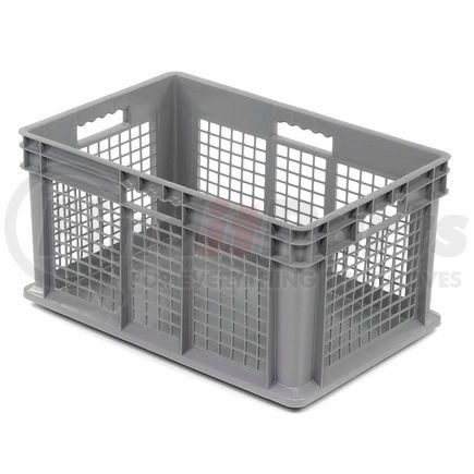 37672GREYGBL by AKRO MILS - Global Industrial&#153; Mesh Straight Wall Container, Solid Base, 23-3/4"Lx15-3/4"Wx12-1/4"H, Gray