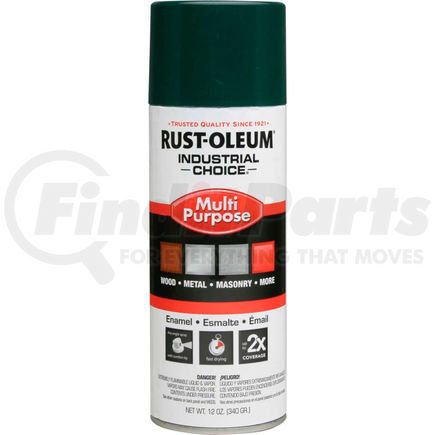 1638830 by RUST-OLEUM - Rust-Oleum Industrial 1600 System General Purpose Enamel Aerosol, Hunter Green, 12 oz. - 1638830