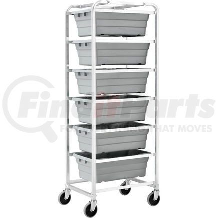 892114NSF by GLOBAL INDUSTRIAL - Global Industrial&#153; NSF Aluminum Lug Cart 26"L x 19"W x 70"H, 6 Tote Capacity, Unassembled