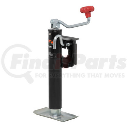 28300 by CURT MANUFACTURING, LLC. - WELD-ON BRACKET MOUNT SWIVEL JACK, 2000# CAP., 10" LIFT, TOP WIND, BLACK