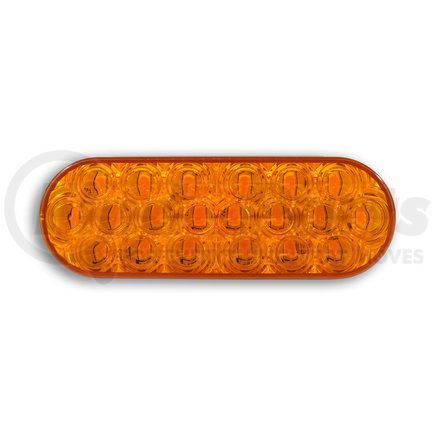 HDV6005Y by HD VALUE - 6” Oval F/P/T Amber 20 LED; 3 Core Connector