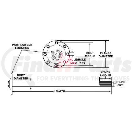 3202L8904 by MERITOR - Meritor Genuine Axle Shaft